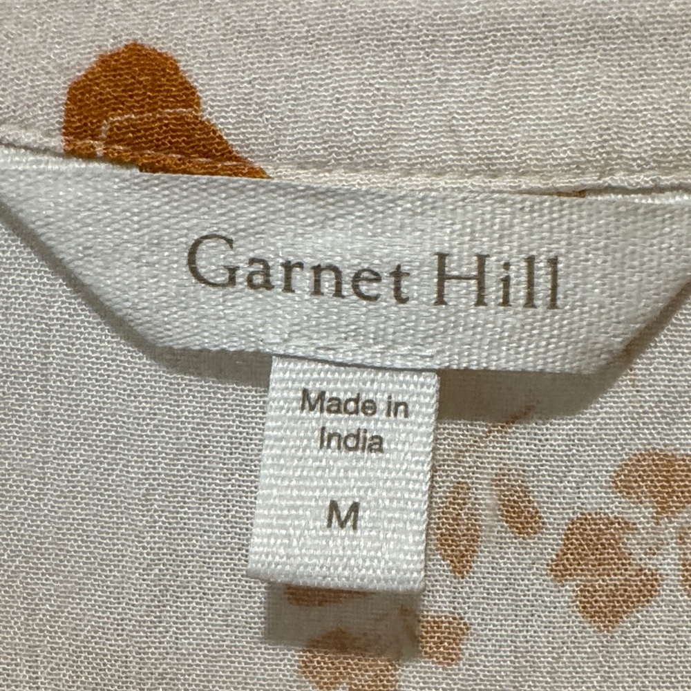 Garnet Hill Orange Floral Blouse - Picture 2 of 5